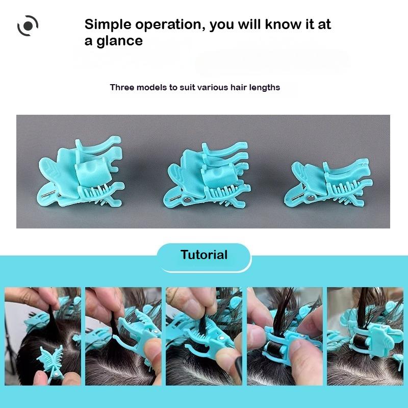 25Pcs M/L Reusable Perm Hair Clip Man Hair Curl Styling Clamps Barbershop Salon Hook Loop Hair Rollers Short Hairs Perm Tools