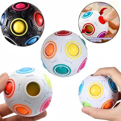 Kids Antistress Cube Magic Fidget Toys Puzzle Rainbow Balls Children Educational Toy Reliever Stress Anxiety Christmas Gift