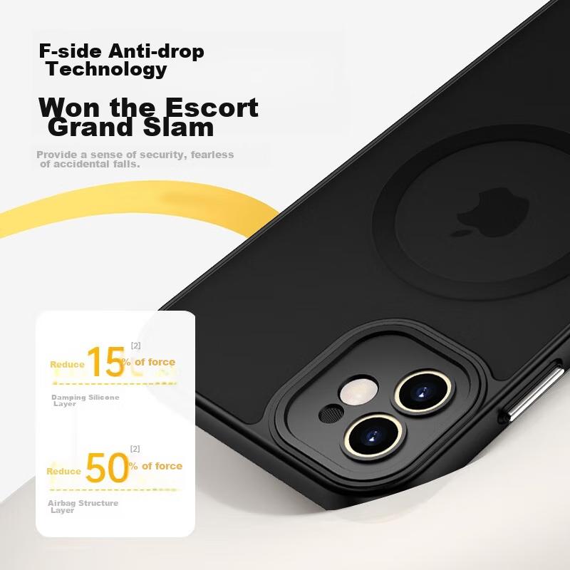 Case for IPhone 11, Apple 11 Protective Cover, Magnetic Wireless Charging, Frosted Anti-Drop, Full Lens Protection, Soft Edge Case, Midnight Black