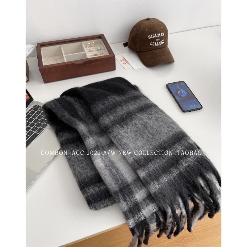 Winter Versatile Scarf Mohair Tassel Scarf Student Warm Versatile Fashion Thickened Shawl