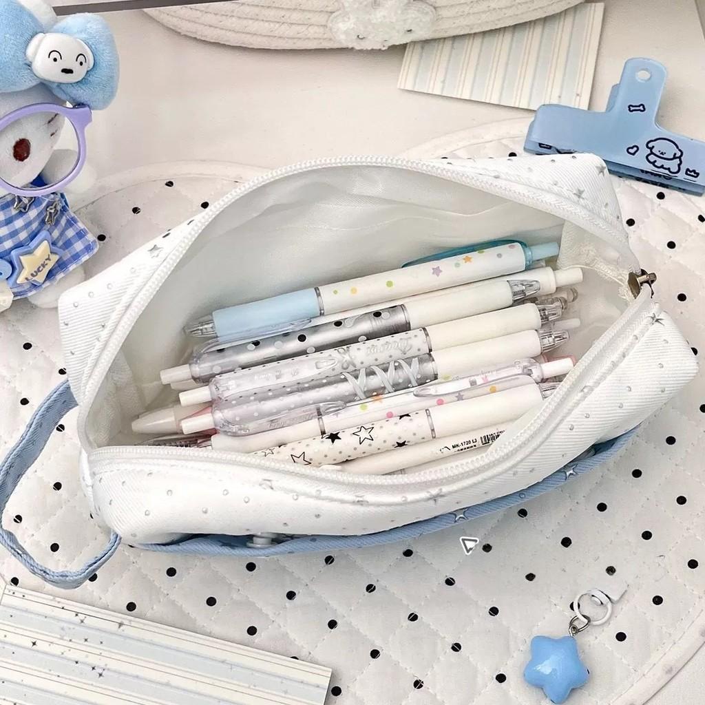 Student Fabric Pencil Case With Large Capacity And Simple Design For School Supplies