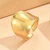 Retro Baroque Stainless Steel Wide Band Ring for Women and Men - High Polish, Colorfast Curved Design