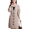Women's Thick Knit Mid-Length Cardigan - 2025 Autumn/Winter Fashionable Loose Sweater Coat