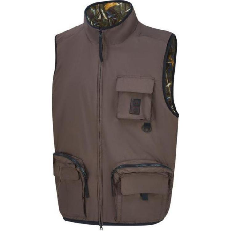 

Timberland Reversible Utility Sports Vest With Brand Logo Unisex Vests Camel A6X5A-243 L