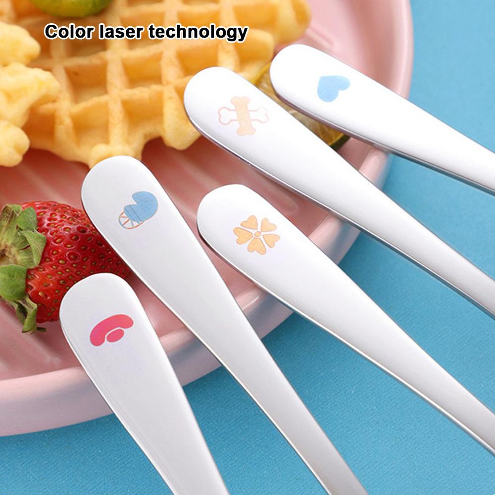 Baby Feeding Spoon Of Human Engineering Cute Cartoon Design Durable Perfect For Self-feeding Can Be Washed In The Dishwasher Fun