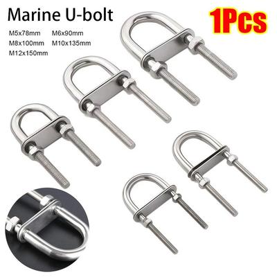 1 Stück Heck-U-Bolzen mit Schraubenpads Metall Bootsbeschläge 304 Edelstahl mit Ösenmutter Seil Takelage Yachtzubehör