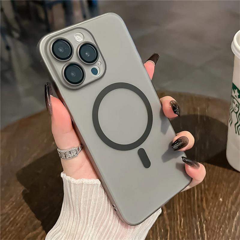 

Ультратонкий матовый чехол для беспроводной магнитной зарядки Magsafe для iPhone 15 14 13 12 11 Pro Max 15 Plus, прозрачный жесткий чехол для ПК for iphone13 Pro(6.1 )