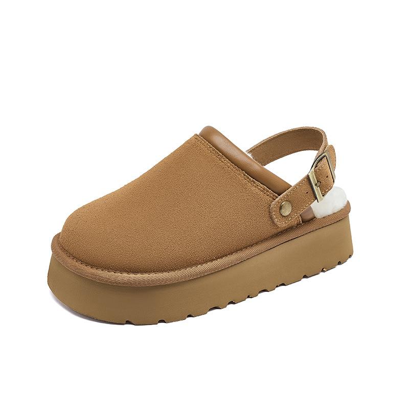 Augustine Thick-soled Fluffy Slippers Women's Winter 2025 New Velvet Thickened One-pedal Outer Cotton Slippers