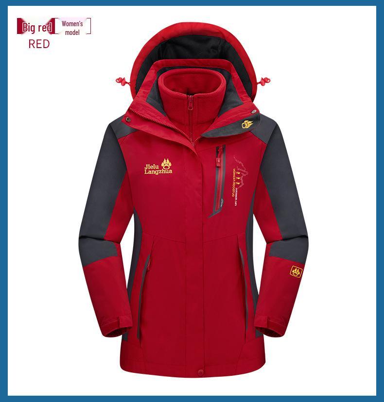 Jack Wolfskin Jie Lu 3'ü 1 Arada Fırtına Ceketi: Erkek ve Kadınlar İçin Polar Astarlı Sonbahar/Kış Dış Mekan Çift Ceketi.