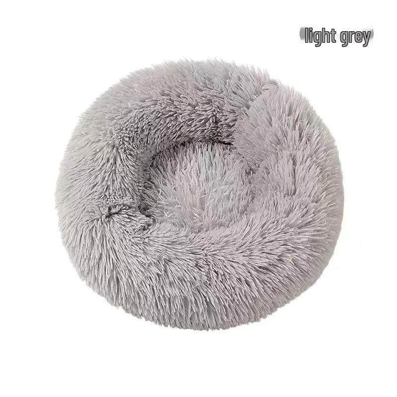 Cozy Plush Pet Nest: All-Season Round Cat & Dog Bed