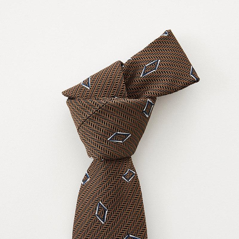 STCO Beige Square All-Over Tie_Sntuz23Bad