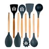 12 Pieces in 1 Set Silicone Kitchen Accessories Cooking Tools Kitchenware Cocina Silicone Kitchen Utensils With Wooden Handles