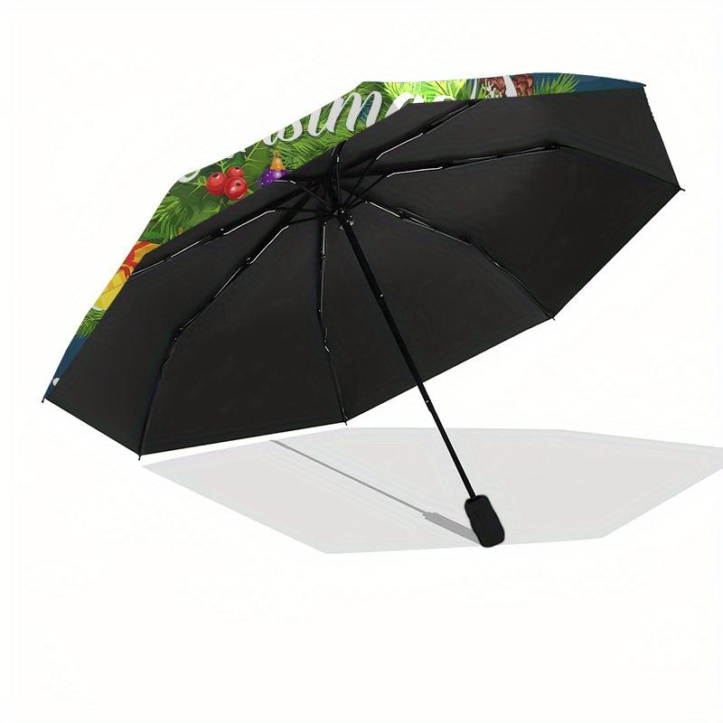 Merry Christmas Santa Claus Gift Circle StickerUmbrella, Portable 3-Fold Compact Umbrella,Christmas Gift ES418