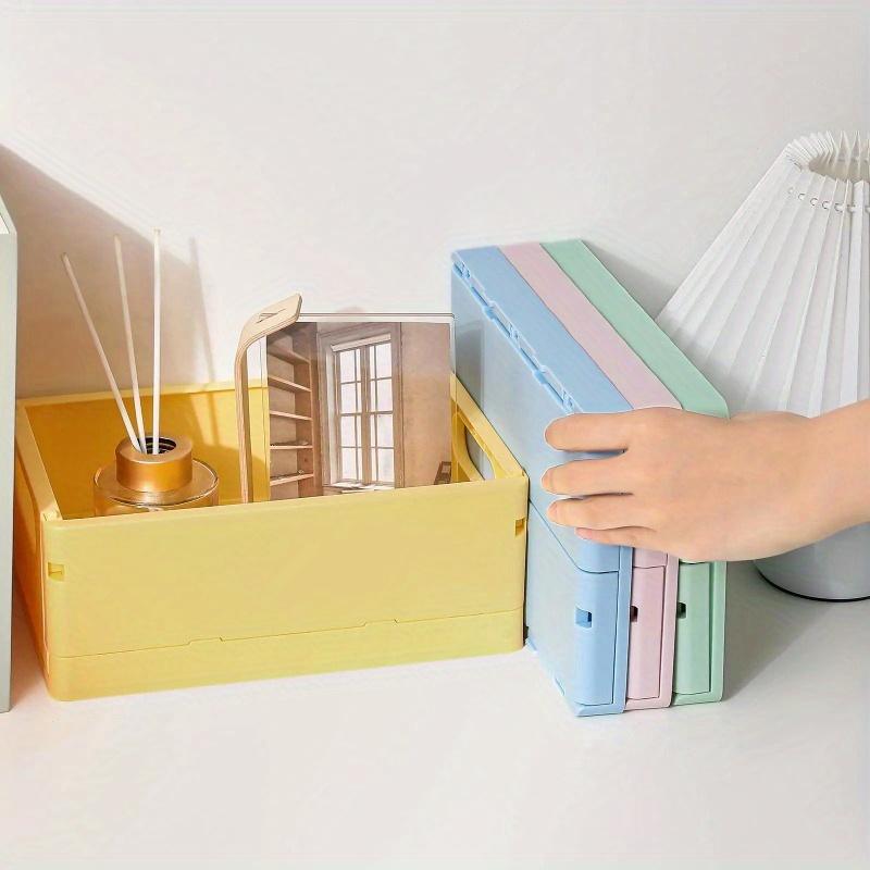 1pc Dormitory desktop storage box, book storage basket, simple foldable storage box, miscellaneous storage basket