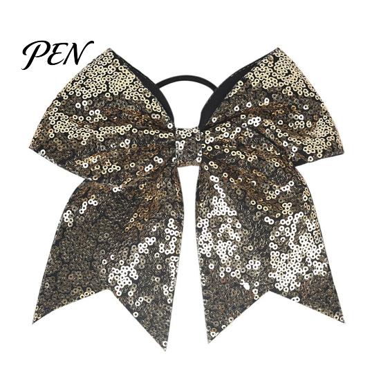 Hair Accessories for Cheer Sequins Bows, Elastic Tie, Large Cheerleading Sequin Bows Band Ponytail Holder, Glitter Scrunchies Women Girls Teens