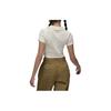 Jordan Casual Short Knit V-Neck T-Shirt With Regular Sleeves Women Tops Beige FN5397-133