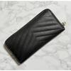 Used SAINT LAURENT Saint Laurent long wallet round zipper black [genuine product]