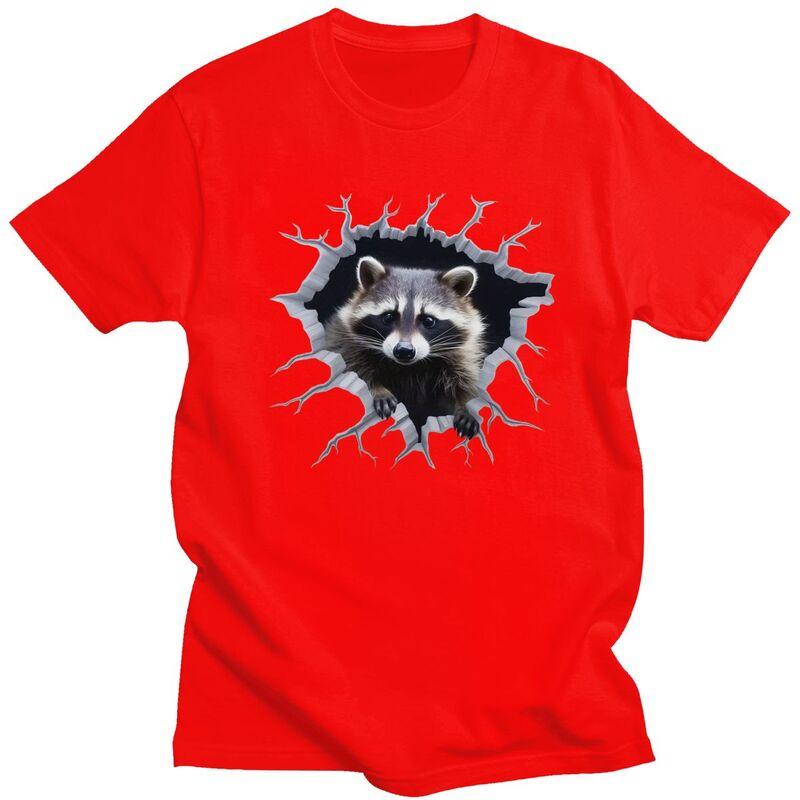 Custom Funny Raccoon T Shirts Men 100 Cotton Tee Tops Tshirts Casual Tshirt Clothing