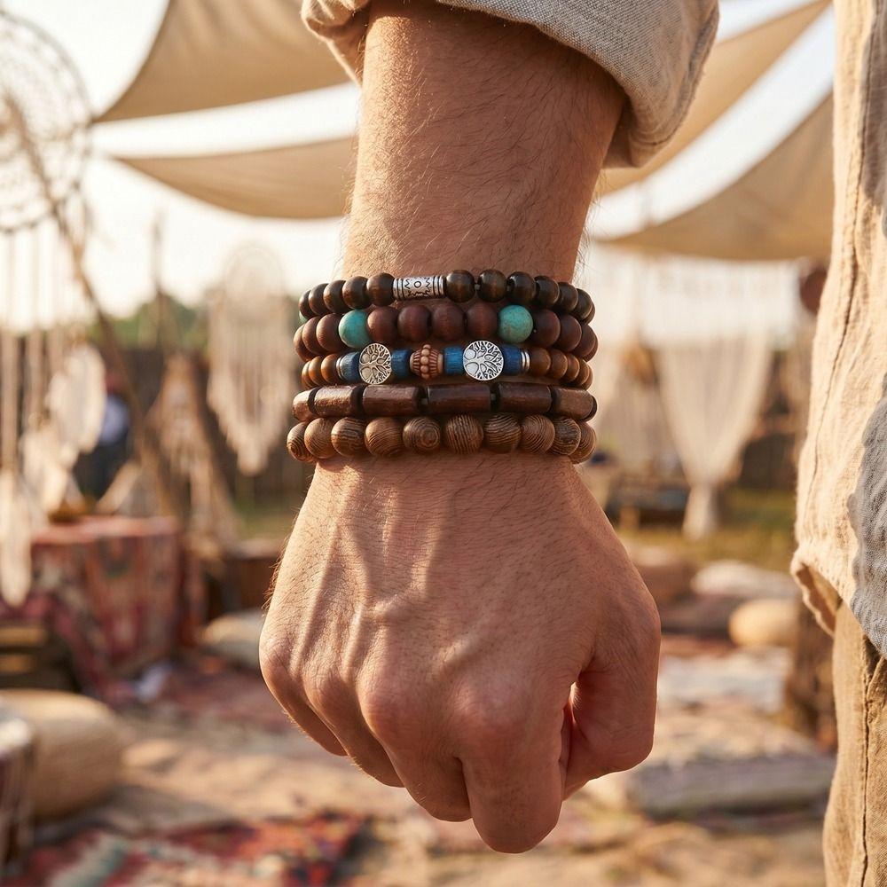 Bohemia Multi-Layer Bracelet Handmade Retro Bracelet Fashionable Stretch Bracelet Casual Outfit