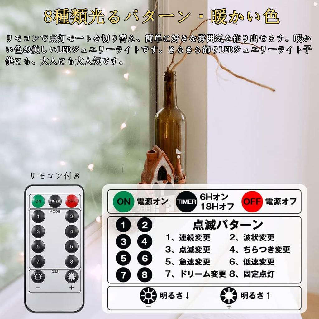 Smalife LED Illumination Light Upgraded Christmas Copper 100 8 Flashing Timer Garden [2025 Version] Lights, USB-Powered, Wire, 12m, LEDs, Patterns,