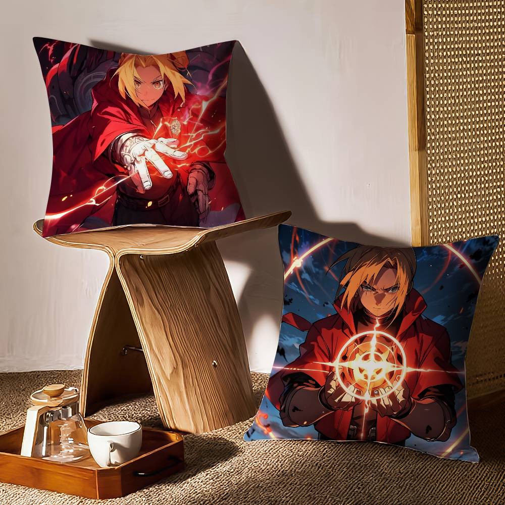 Anime F-Fullmetal Alchemist-MT Pillow Case Printing Pillowcase Living Room Sofa Cushion Cover Bedroom Room Decor