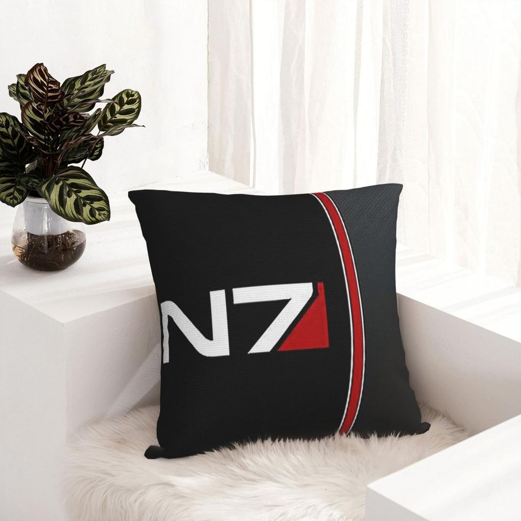 N7 Mass Effect Emblem Square Pillowcase Cushion Cover Pillow Case Throw Pillow Cover for Home Bedroom Car