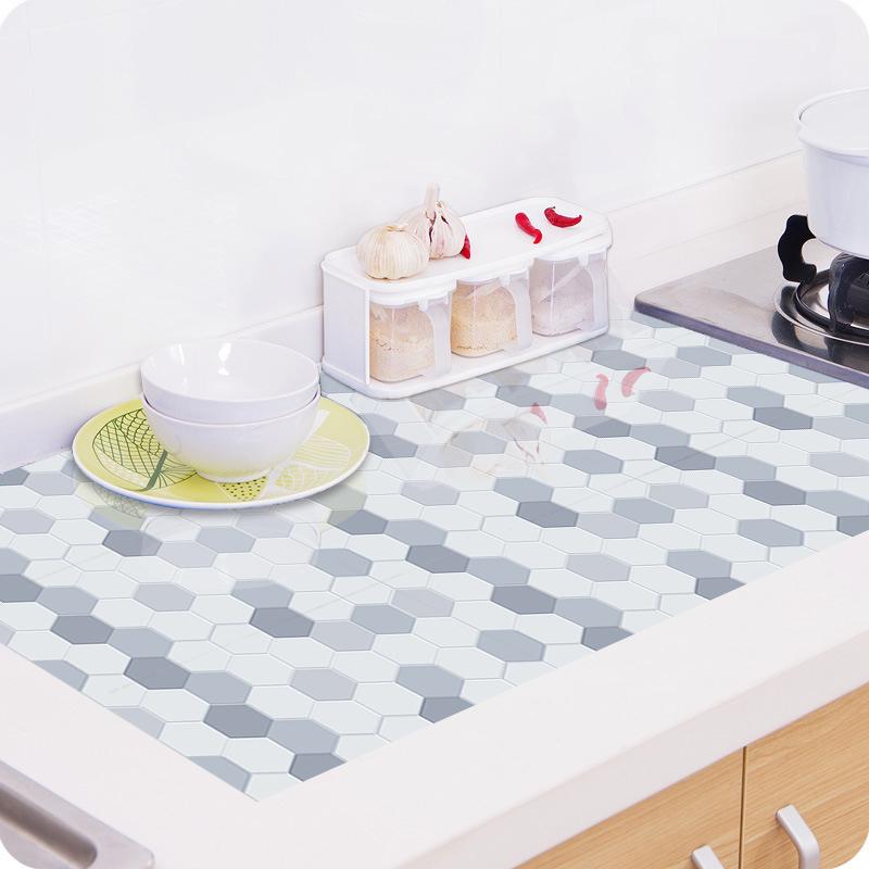 10 Stück flache sechseckige Marmormuster-Fliesen-Wandaufkleber für Küche, ölbeständiges Badezimmer, Heimdekoration, abziehen und aufkleben, Keramik-Kunsttapete