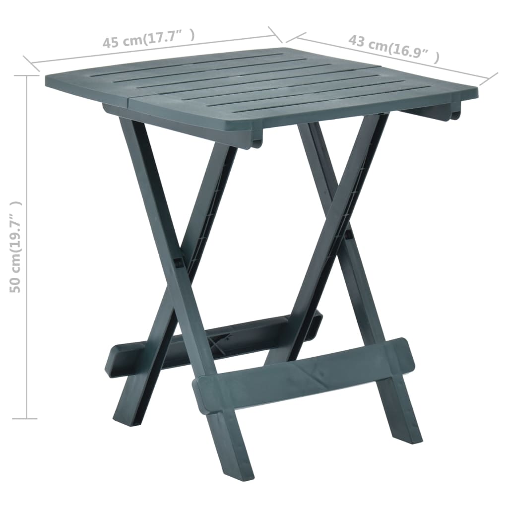 Folding Garden Table Green 45 x 43 x 50 cm Plastic