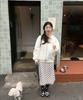 Stmg Margarine Applique Loose Two-Way Zipper Hoodie Ivory