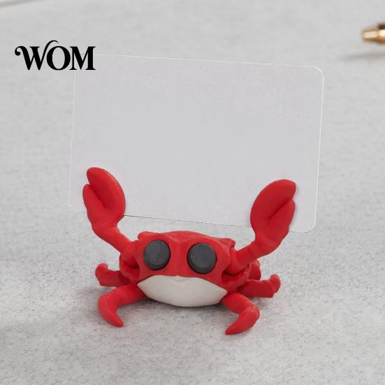 Cartoon Crab Desk Accessory 3D Printing Business Card Holder, Cute Shape, Stable Home Organizer Non-Tip Organizer, for Office Desktop Storage Display