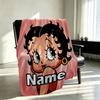 Custom Name Personalized Betty Boop Print Blanket, Home Decor, Bedroom, Sofa, Camping, Couch, Gifts for Birthday Christmas