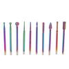 10pcs Nail Drill Bits Multifunctional Stainless Steel Nail Grinding Head with Storage Box for Nail