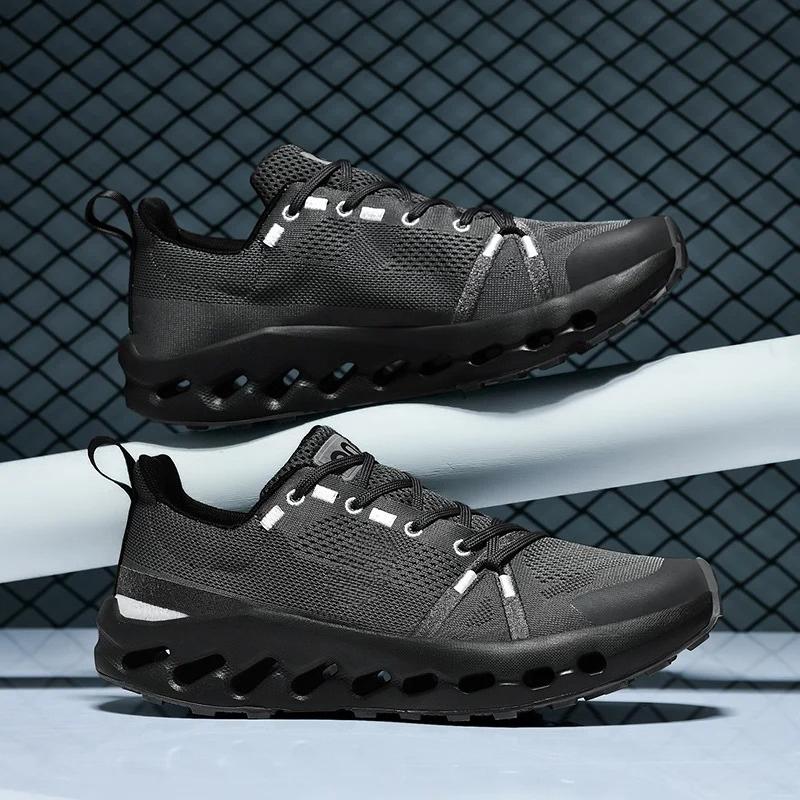 New Men'S Ultra-Light Running Shoes Cushioned Sports Shoes Men'S Breathable Thick Sole Flying Mesh Racing Shoes