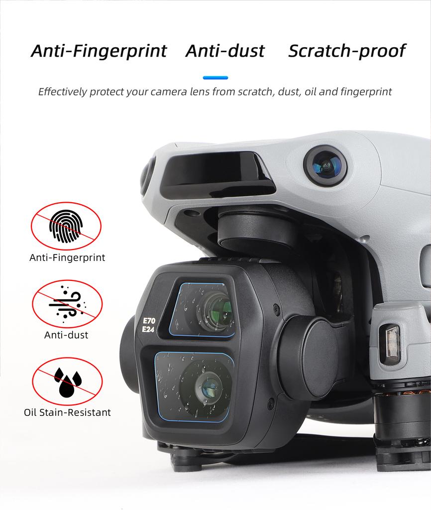 For DJI Air 3S Tempered Lens Film 9H HD Anti-scrach Dustproof Screen Protector Film For DJI Air 3S Drone Accessories