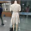 2026 New Women Summer Mini Dress Short Sleeve Flower Print Boho Dress Sexy V-Neck High Waist A-Line Dress Commuting Clothes