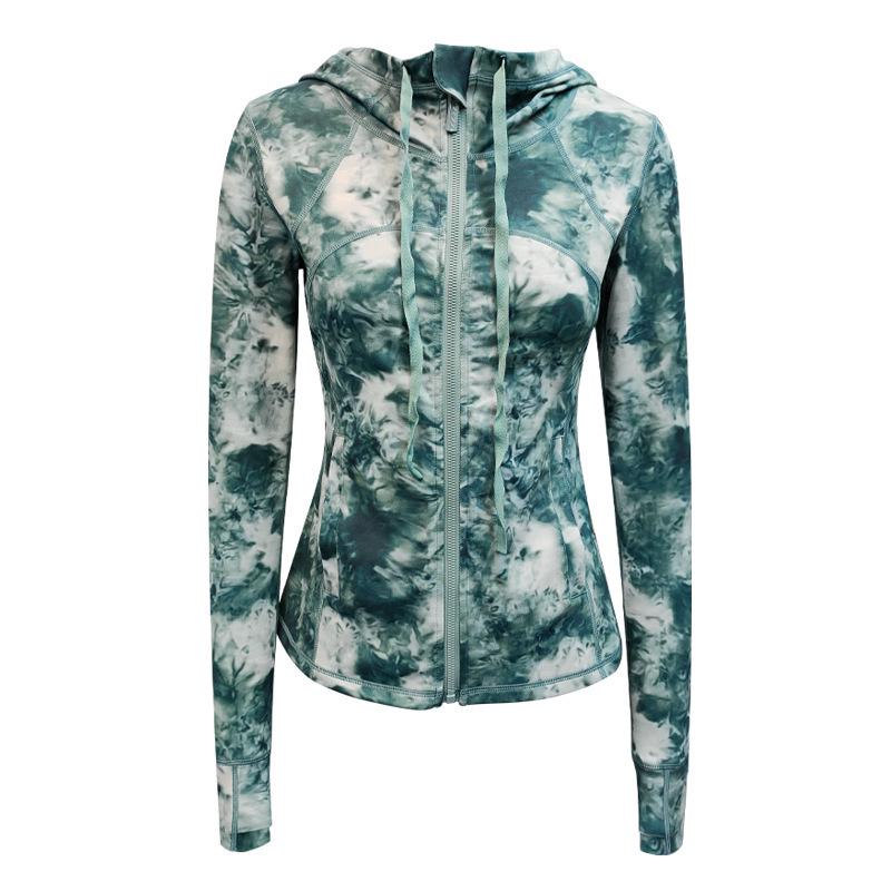 

Женская толстовка с капюшоном на молнии тай-дай для йоги Large