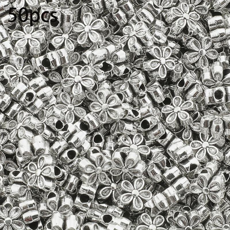 50PCS R931 Alloy Double-Sided Flower Spacer Beads 50 pcs