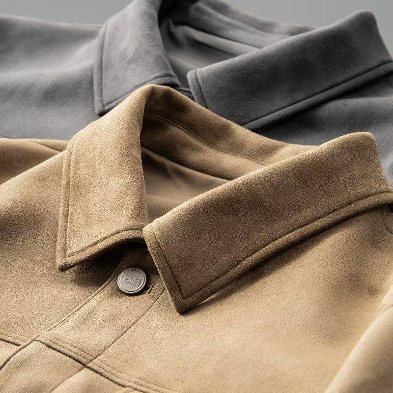 2023 Men's Suede Casual Jacket: Trendy, High-End, Stylish Spring & Autumn Attire