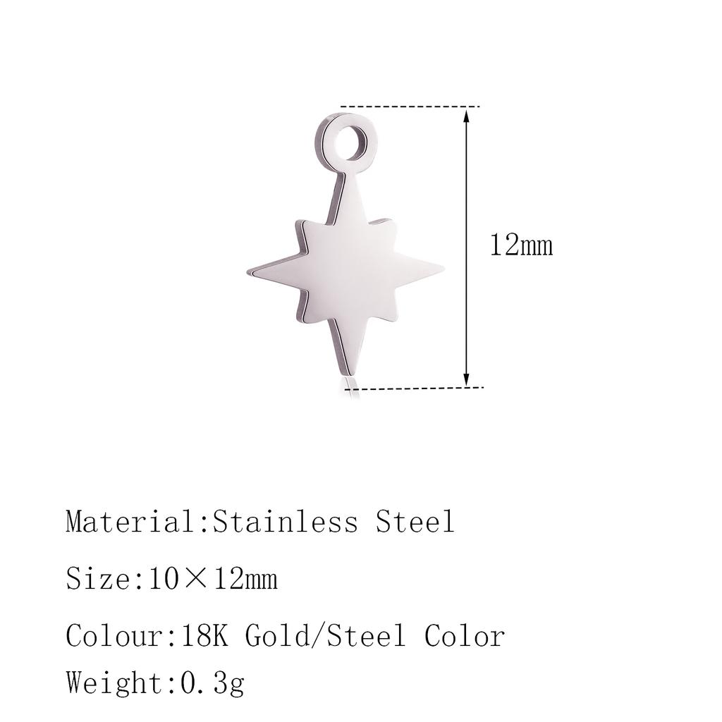 5PCS Mini Star Moon Charms For Making Necklace Bracelet Pendants Findings stainless steel Flower Love Charm DIY Handmade Jewelry