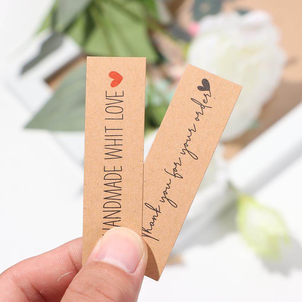 Ornament Enclose 10M Strings Kraft Paper “Merci” Labels Thank You Hanging Tags Handmade With Love
