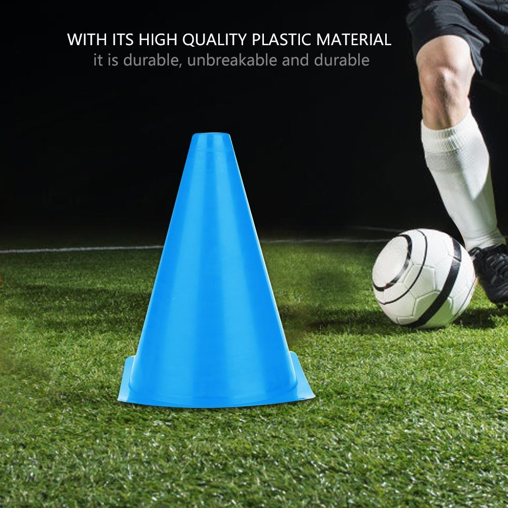 6pcs 18cm Soccer Training Cone Football Barriers Plastic Marker Holder Accessory (Red)