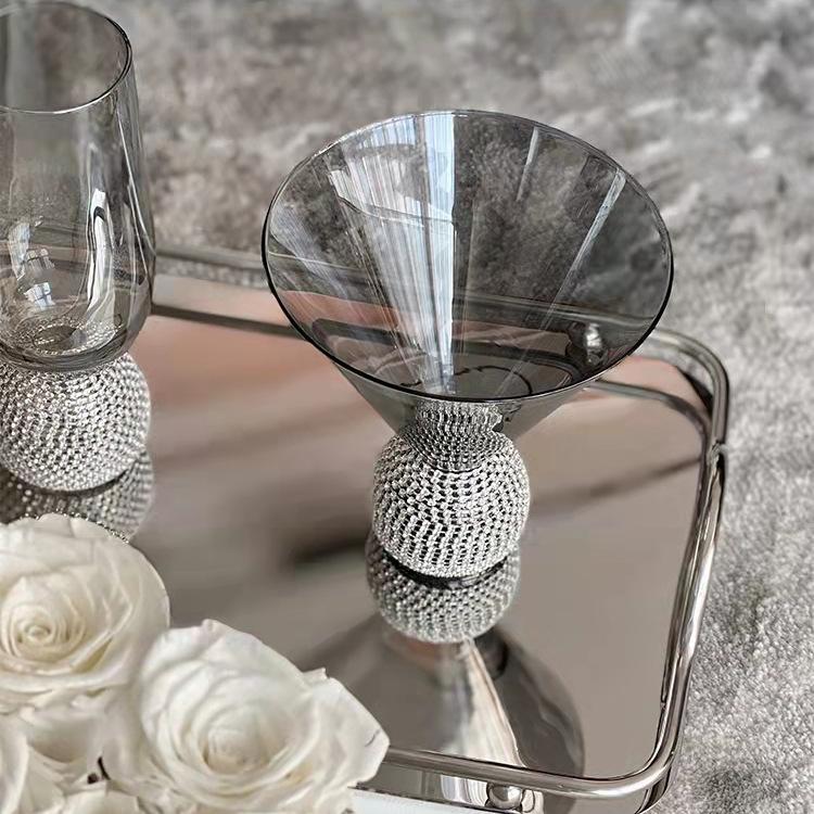 Palast Luxus Westlicher Weinkelch Pokal Gold-Eingelegter Diamant Handgefertigt Cocktail Champagner Weinkrug Weihnachtsgeschenk Rotweinglas
