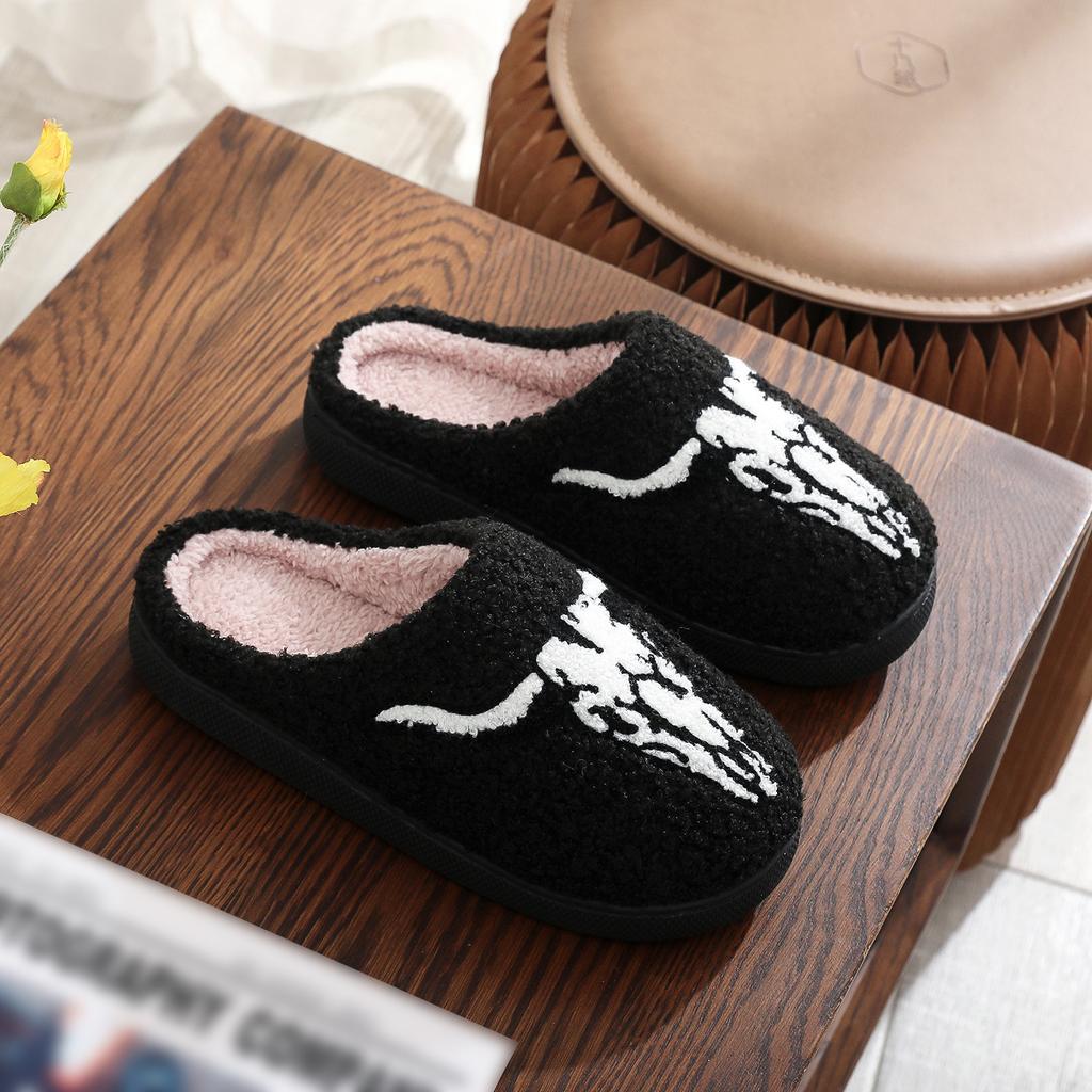 Fashion House Fuzzy Slipper Men Male Ghost Face Blue Evil Eye Home Shoes Plush Winter Warm Indoor Floor Non Slip Women Female Halloween