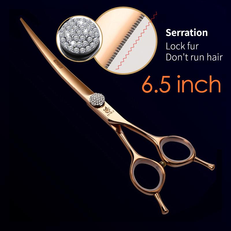 Forbici Professionali Fenice 6.25/6.75 Pollici per Toelettatura Animali con Lama Dentata a Seghetto Forbici per Animali per Cani Gatti JP440C