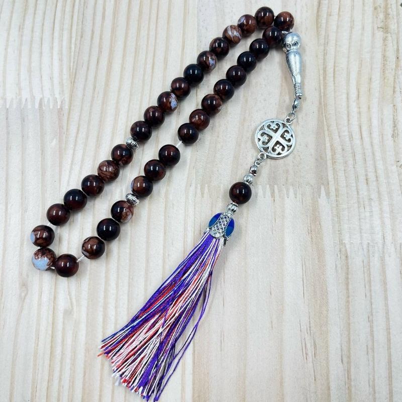 Elegant Prayer Beads Rosary Bracelet Prayer Bracelet Glass Texture Beads Bracelet Suitable for Various Occasions