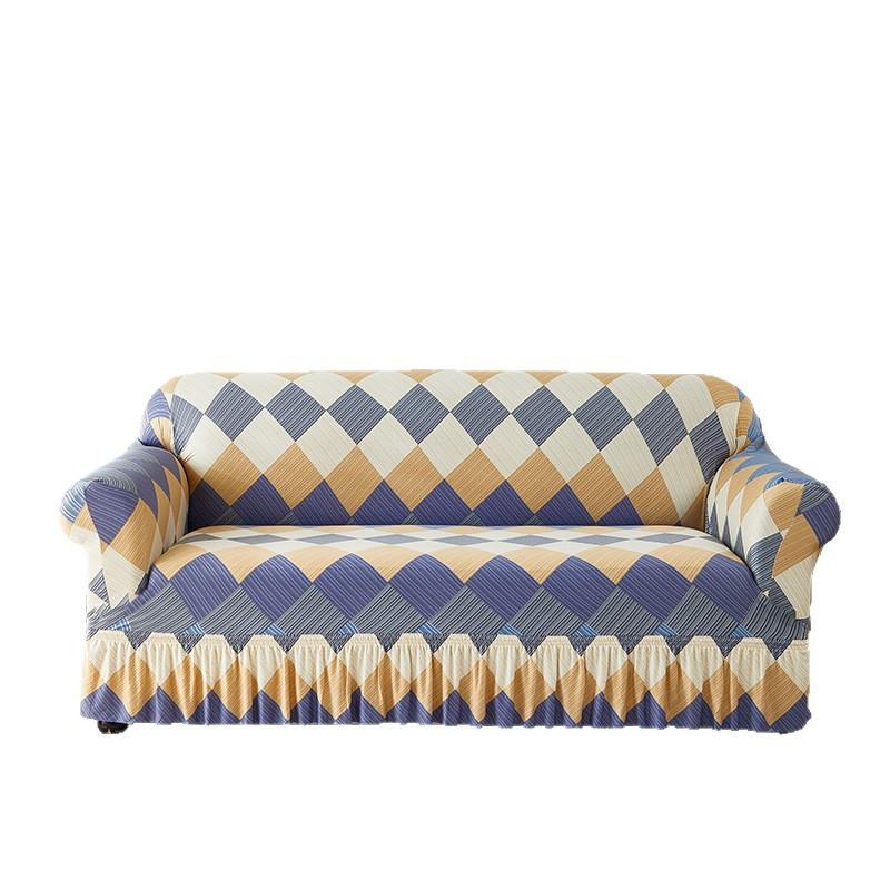 All Inclusive Elastic Sofa Set Skirt Style Dust Proof and Anti Slip All Cover for Three People and One Person Universal Cover with Tassels