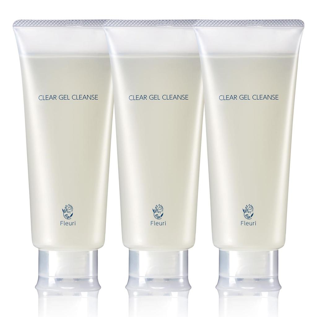 Fleuri Clear Gel Cleanser: Makeup Remover, Oil-Free Cleansing Gel for Pores & Blackheads, Exfoliating for Sensitive & Dry Skin