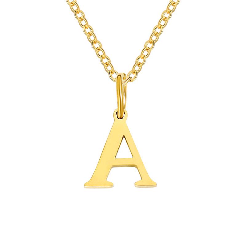 Elegante Collar con Colgante de 26 Letras para Mujer - Diseño Único Cadena para Clavícula de Acero de Titanio