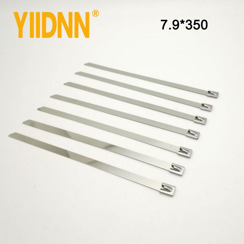 10 PC Heavy Duty 7.9mm Stainless Steel Cable Tie Exhaust Strap Wrap Coated Locking Zip Cable Ties
