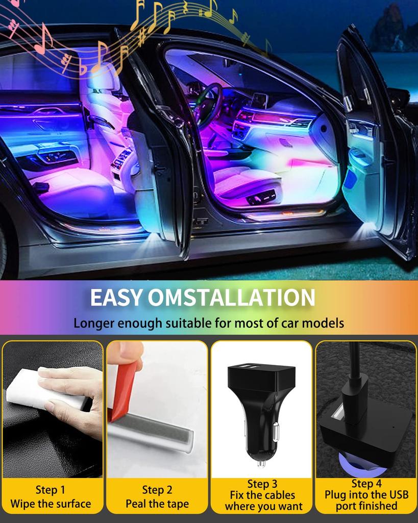 Car LED Tape Light, Footlight, Lamp, , 48SMD, RGB, Full Color, Foot Light, Interior